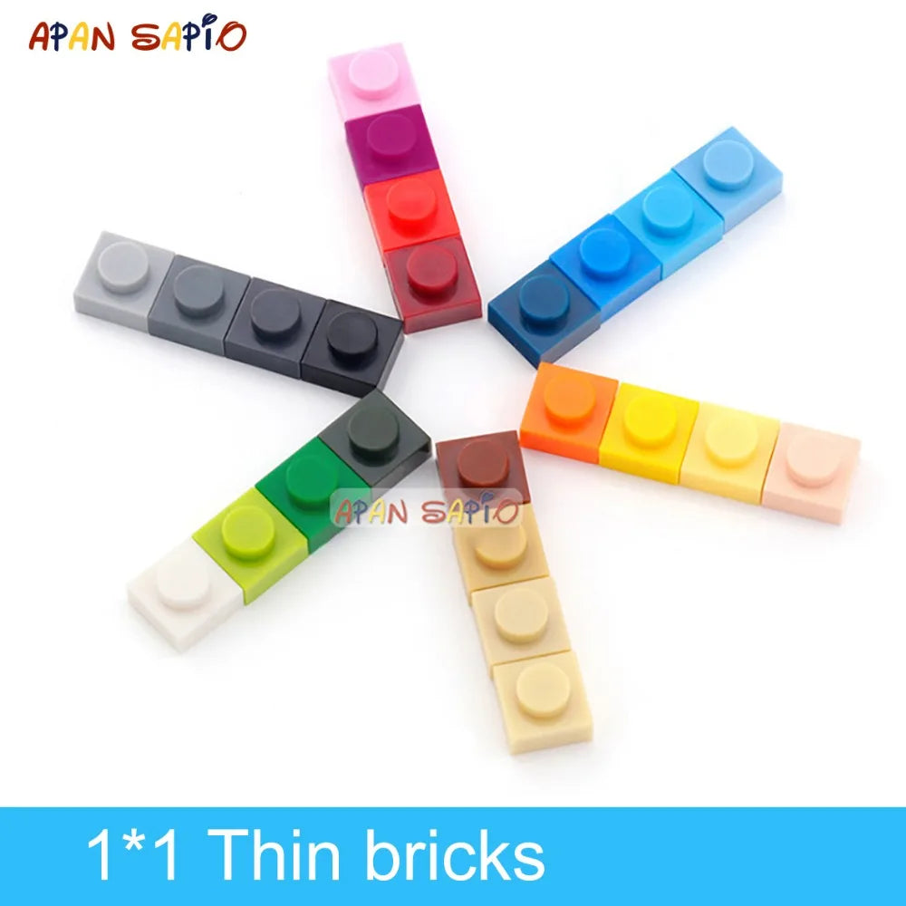 300pcs DIY Building Blocks Thin Figures Bricks 1x1 Dots 25Color Educational Creative Size Compatible With 3024 Toys for Children