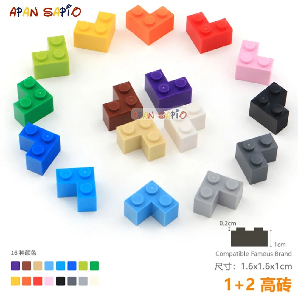 Blocs de Construction pour enfants, 15 pièces/lot, briques de Construction épaisses 1 + 2, Assemblage éducatif, jouets de Construction pour enfants, taille Compatible avec la marque