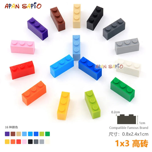 Blocs de Construction pour enfants, 15 pièces/lot, briques de Construction épaisses 1x3, Assemblage éducatif, jouets de Construction pour enfants, taille Compatible avec la marque