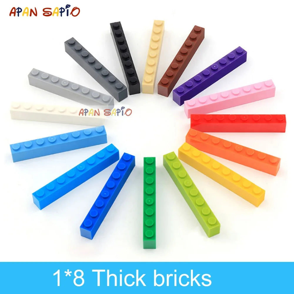 Blocs de construction pour enfants, 20 pièces, figurines épaisses, 1x8 points, taille créative et éducative, compatibles avec 3008 jouets en plastique pour enfants