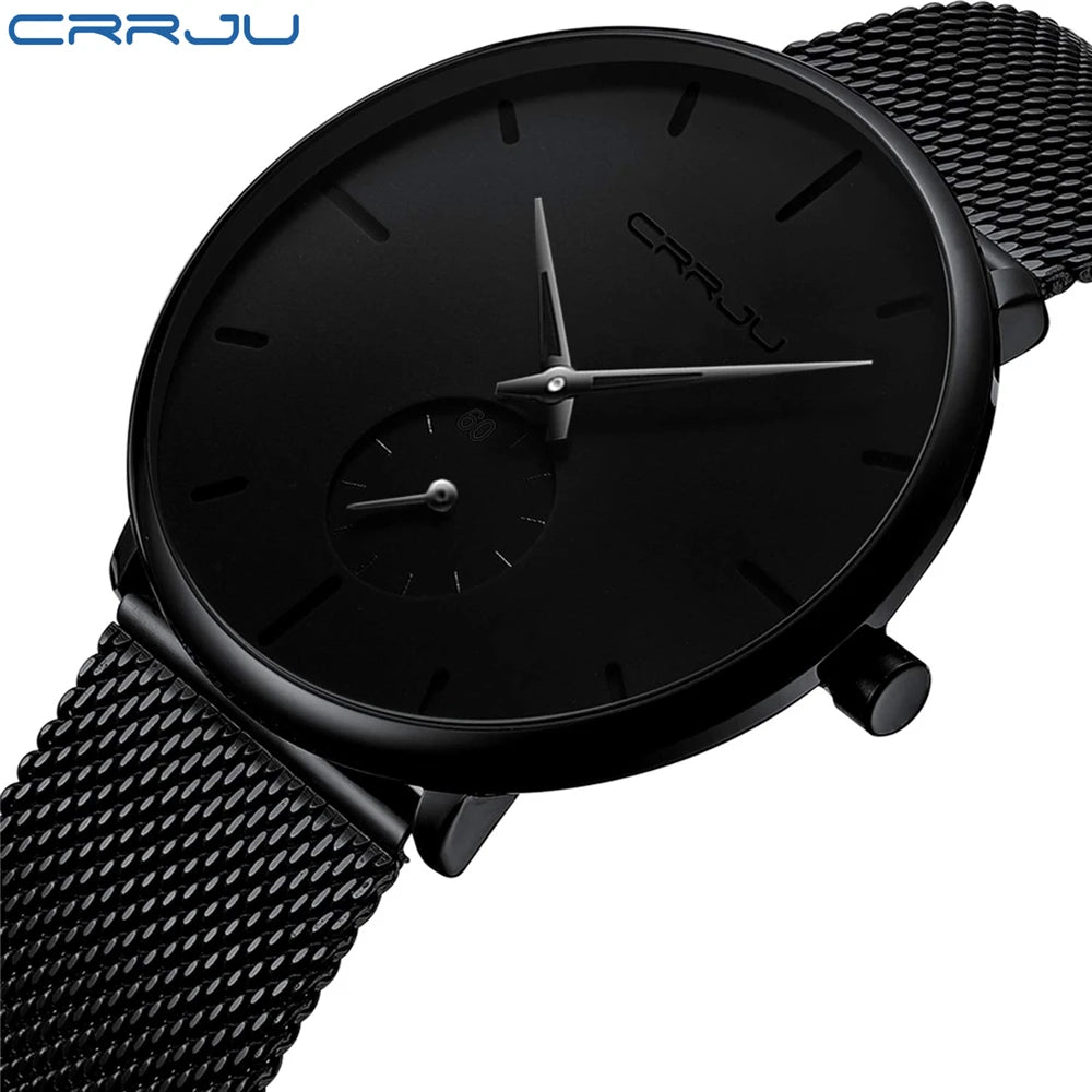 Ultra mince créatif noir en acier inoxydable montres à Quartz hommes Simple mode affaires japon montre-bracelet horloge mâle Relogios