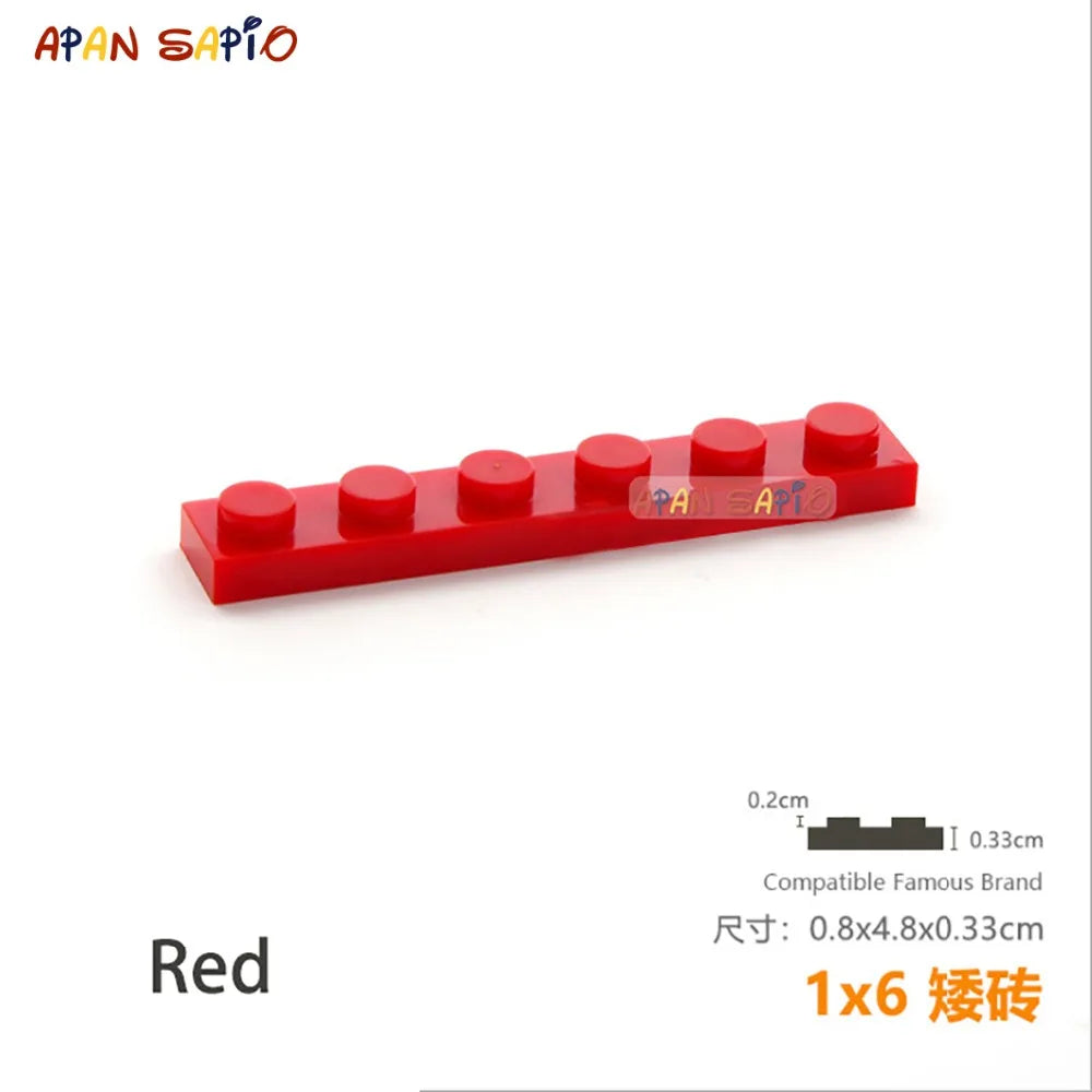 20pcs/lot DIY Blocks Building Bricks Thin 1X6 Educational Assemblage Construction Toys for Children Size Compatible With Brand