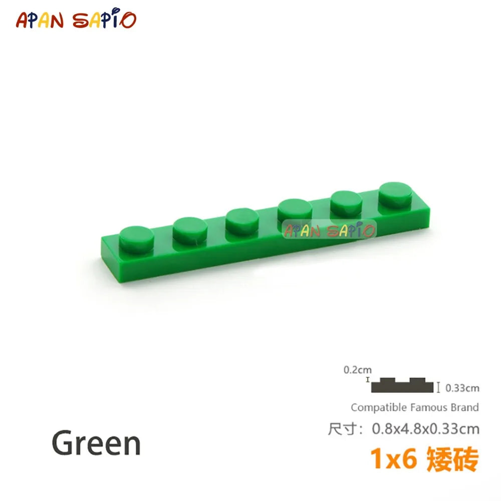 20pcs/lot DIY Blocks Building Bricks Thin 1X6 Educational Assemblage Construction Toys for Children Size Compatible With Brand