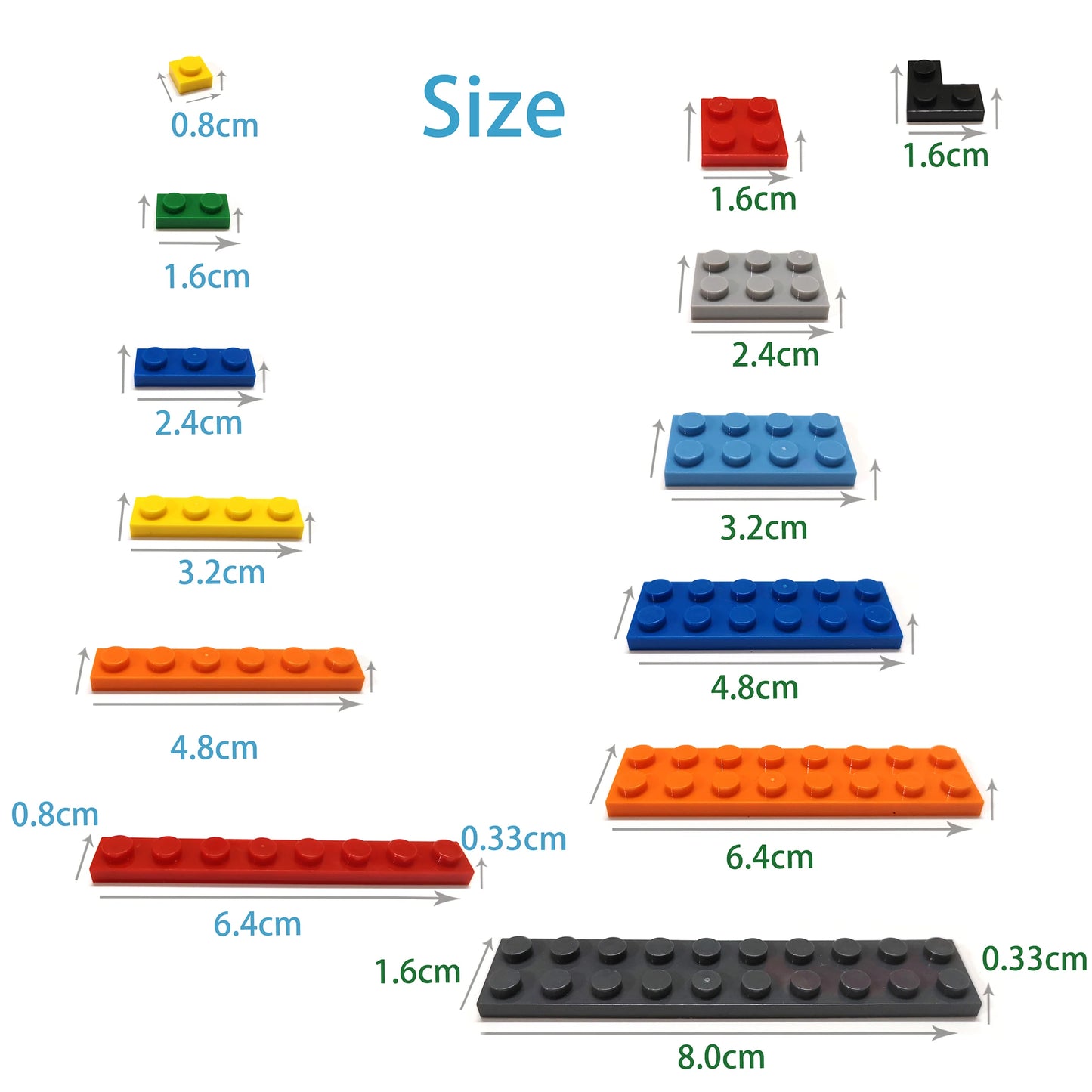 Blocs de construction pour enfants, 100 pièces, briques fines, lisses, 1x4 points, jouets éducatifs créatifs, taille Compatible avec 2431