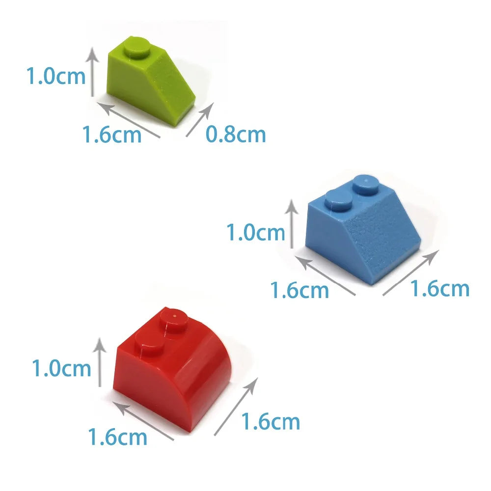 80pcs DIY Building Blocks Thick Figure Bricks Slope 2x2 Educational Creative Size Compatible With Plastic Toys for Children