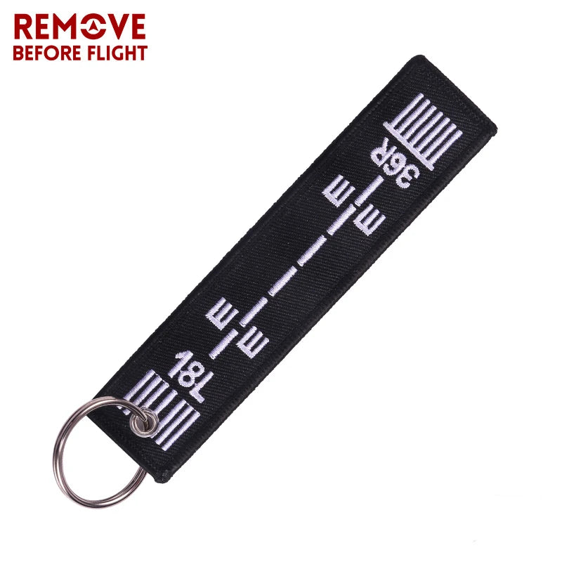 Remove Before Flight OEM Keychain Berloques Red Embroidery Highlight Key Fobs Chains Jewelry Aviation Gifts Chaveiro Masculino