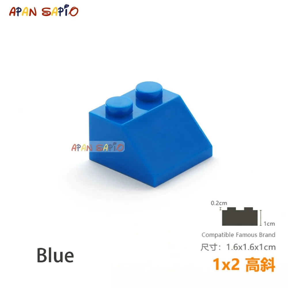 20pcs/lot DIY Blocks Building Bricks Bevel 1X2 Educational Assemblage Construction Toys for Children Size Compatible With Brands