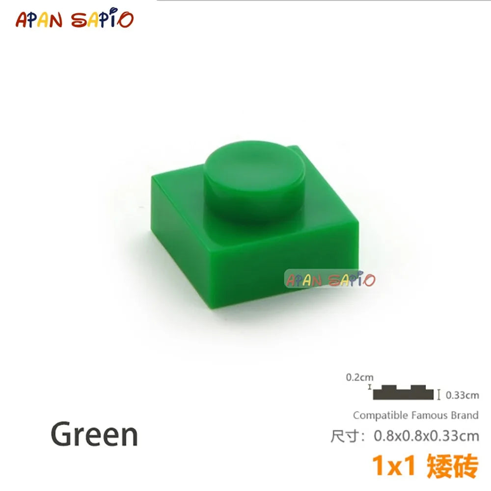 100pcs/lot DIY Blocks Building Bricks Thin 1x1 Educational Assemblage Construction Toys for Children Size Compatible With 3024