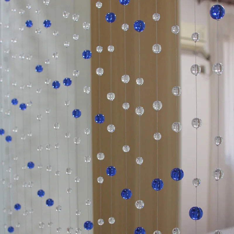 10 strips Blue crystal glass bead curtain fashionable interior home partition pendant high-end hotel decoration supplies