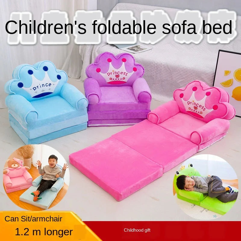 Sofá cama plegable para niños, taburete pequeño con dibujos animados para siesta, asiento tumbado, extraíble y lavable, silla para niños