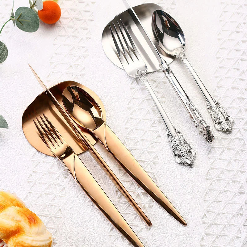 Cutlery Stand Holder Stainless Steel Dinner Knife Fork Spoon Tray  Home Table Decoration Art Craft Kitchen Rest Rack 1Piece