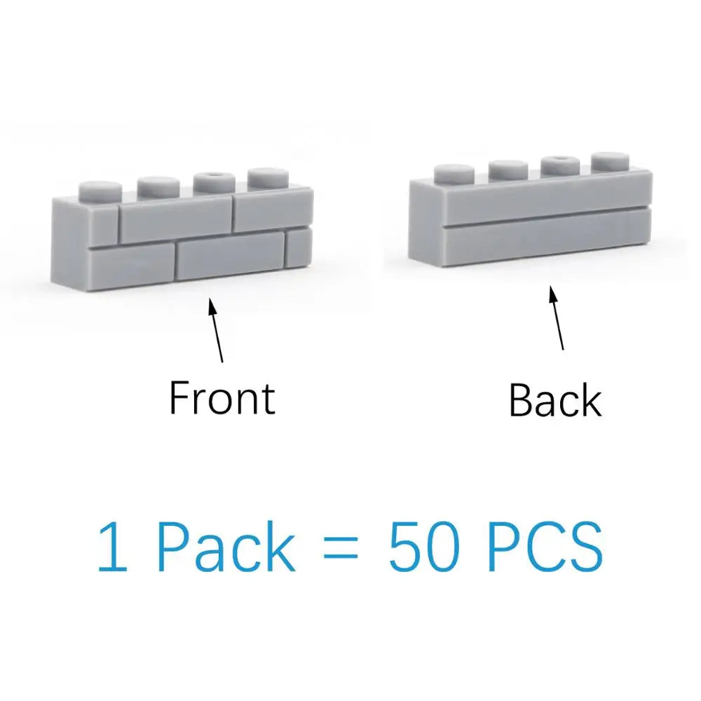 Blocs de construction à monter soi-même, 50 pièces, figurines murales épaisses, briques 1x4 points, taille créative et éducative, compatibles avec les marques de jouets pour enfants