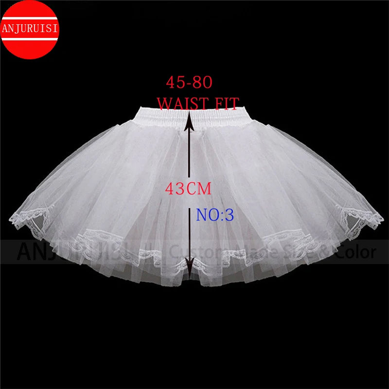 Jupon à fleurs pour filles, sous-jupe de fête Cosplay, robe courte, Jupon Enfant Fille, jupe Tutu de Ballet Lolita, Enaguas Sottogonna Mini