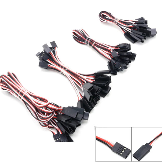 10pcs 100mm/150mm/200mm/300mm/500mm RC Servo Extension Cord Cable Wire Lead JR For Rc Helicopter Rc Drone