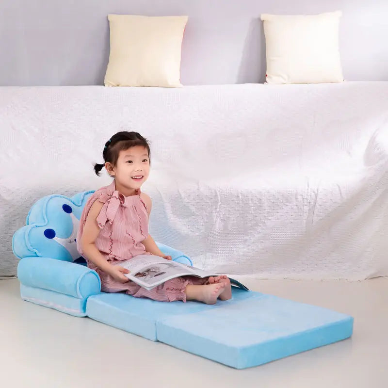 Sofá cama plegable para niños, taburete pequeño con dibujos animados para siesta, asiento tumbado, extraíble y lavable, silla para niños