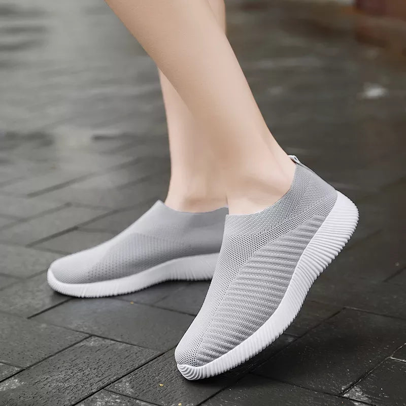 Zapatos vulcanizados para mujer, zapatillas de deporte de alta calidad para mujer, zapatos planos sin cordones, mocasines para mujer de talla grande 42, zapatos planos para caminar