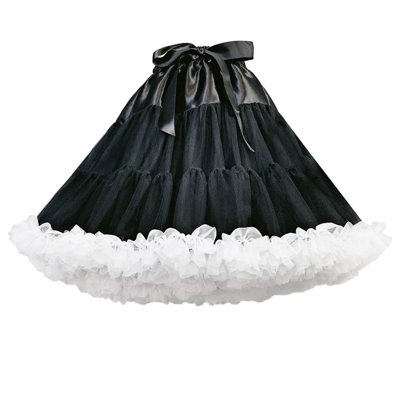 Jupons chauds Lolita Cosplay mariée Crinoline dame filles sous-jupe pour fête blanc noir Ballet danse jupe Tutu