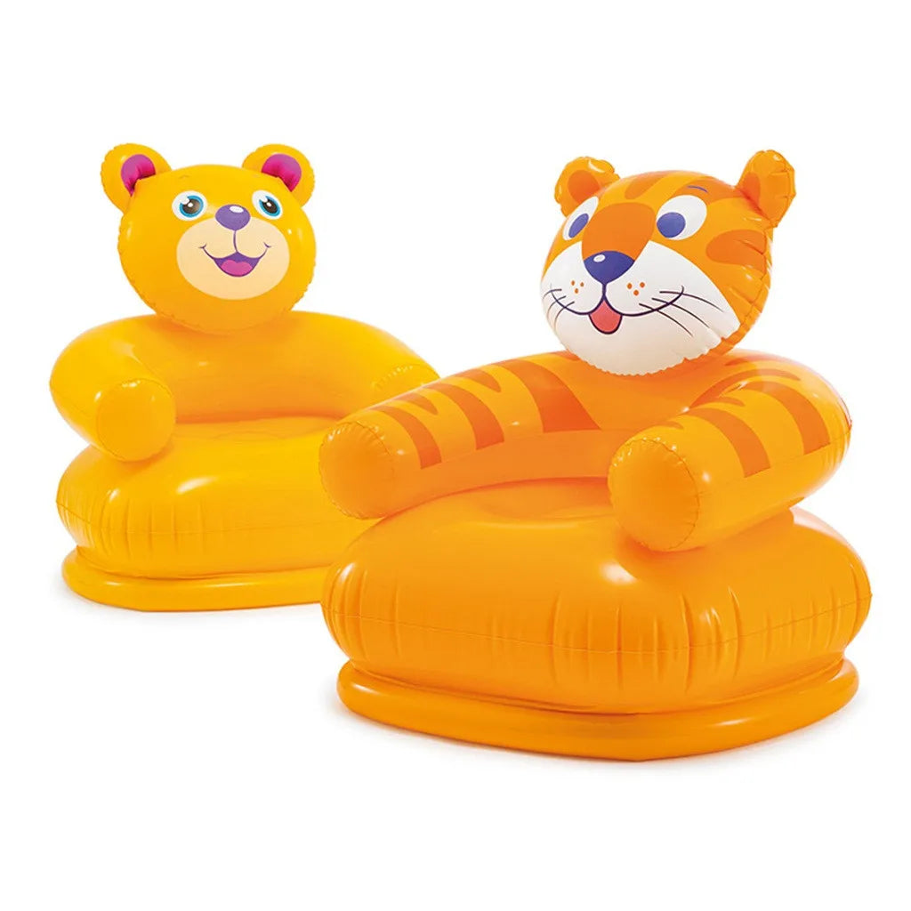 Cute Portable inflatable sofa Cartoon Animal Children Seat Tiger bear For Kid 3-8 Years Old Lovely Kids' PVC Chairs Baby Seats