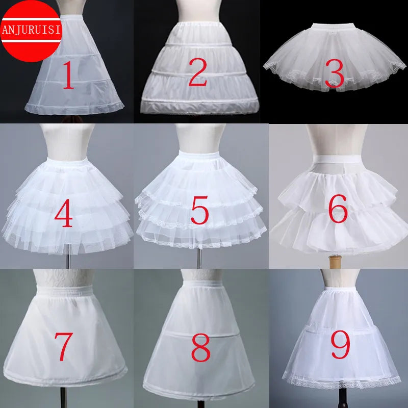 Flower Girls Petticoat Underskirt Cosplay Party Short Dress Jupon Enfant Fille Lolita Ballet Tutu Skirt Enaguas Sottogonna Mini