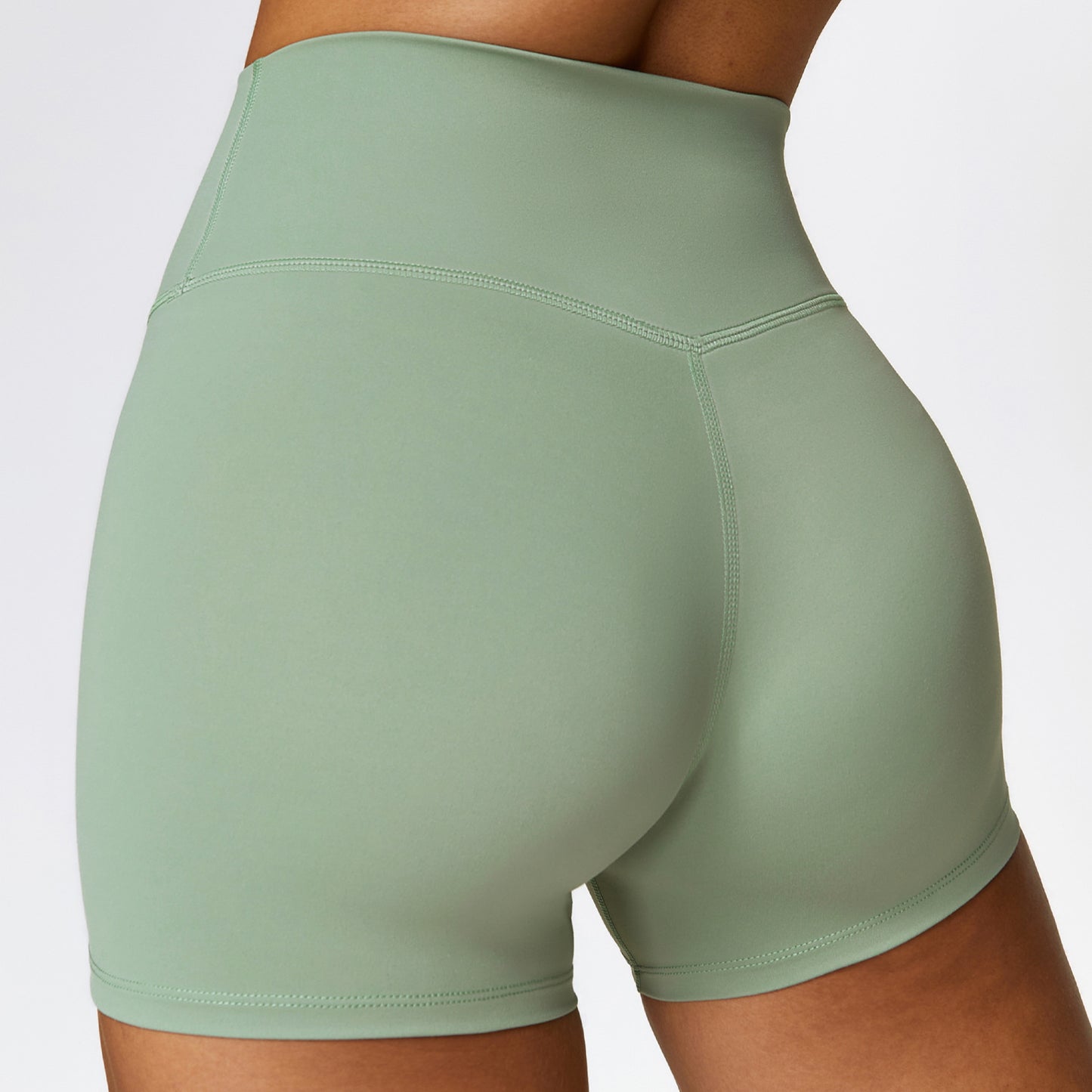 Pantalones cortos de yoga ajustados cepillados Pantalones de fitness contracción del vientre de cintura alta para mujer