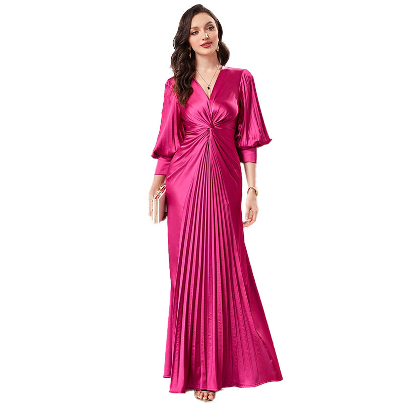 Slim Fit Lantern Sleeve Evening Dress Plus Size Party Party Dress