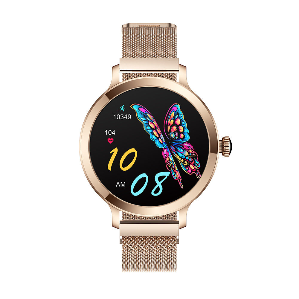 Montre intelligente AMOLED pour femmes, appels Bluetooth, pression artérielle, fréquence cardiaque