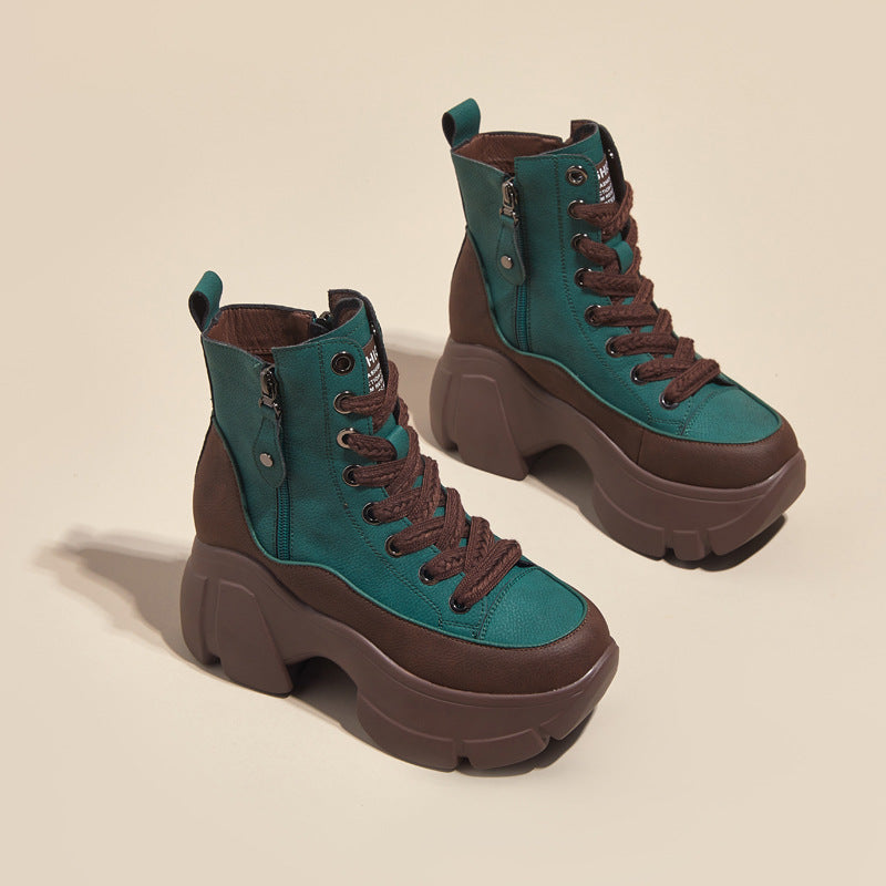 Botas cortas casuales pequeñas retro para mujer