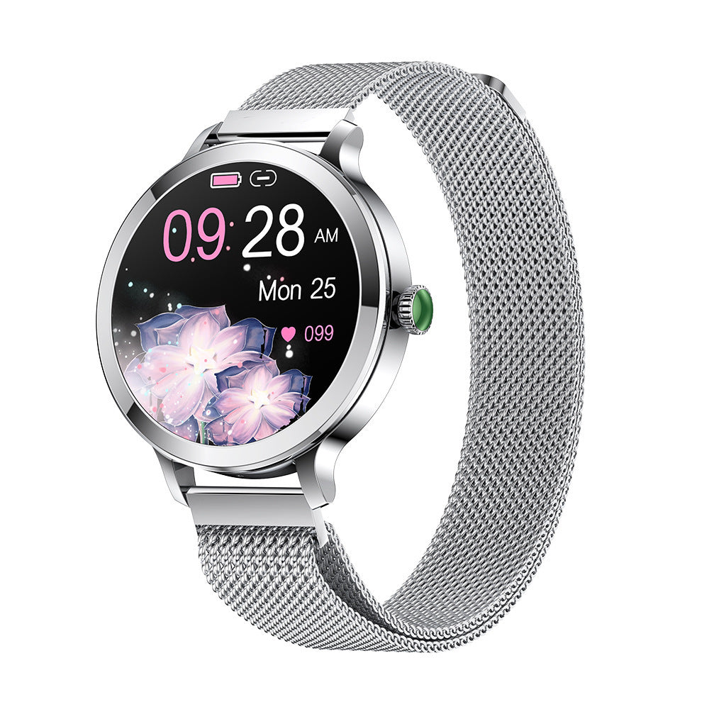 Montre intelligente AMOLED pour femmes, appels Bluetooth, pression artérielle, fréquence cardiaque