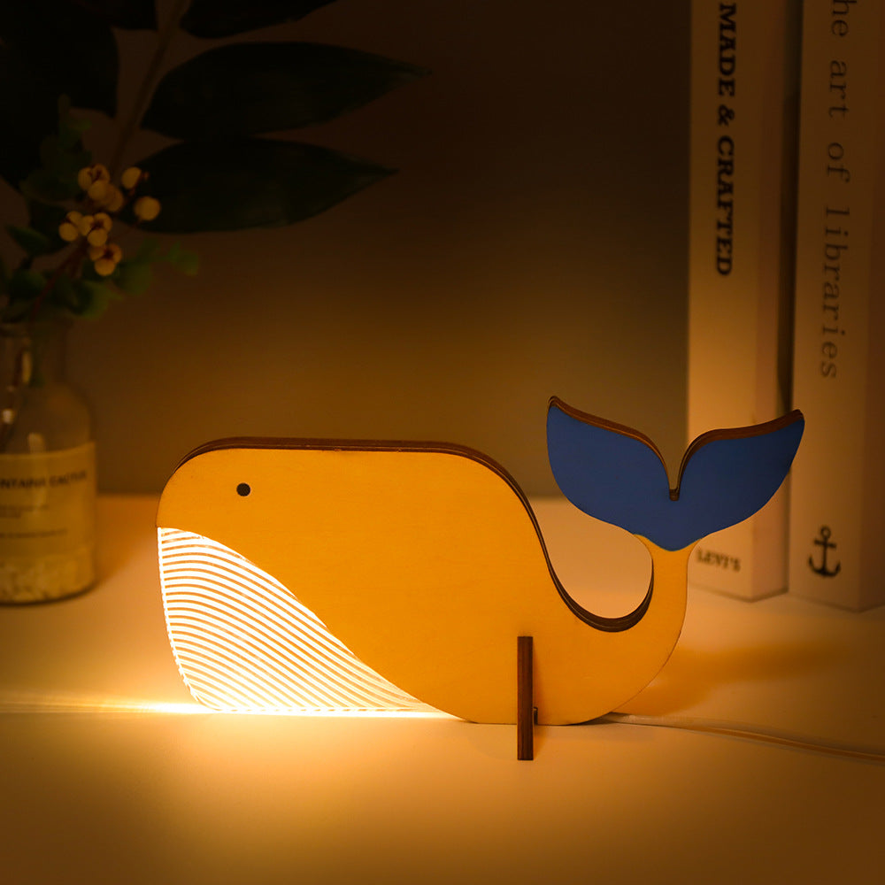 Veilleuses lumineuses en bois pour animaux