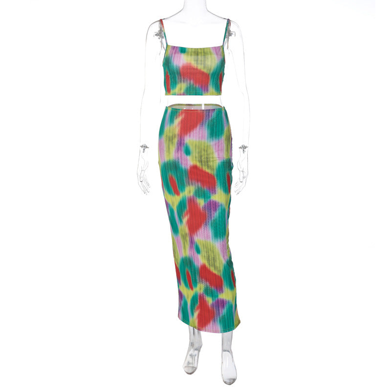 Women's Fashion Printing Bandeau Sling Suit