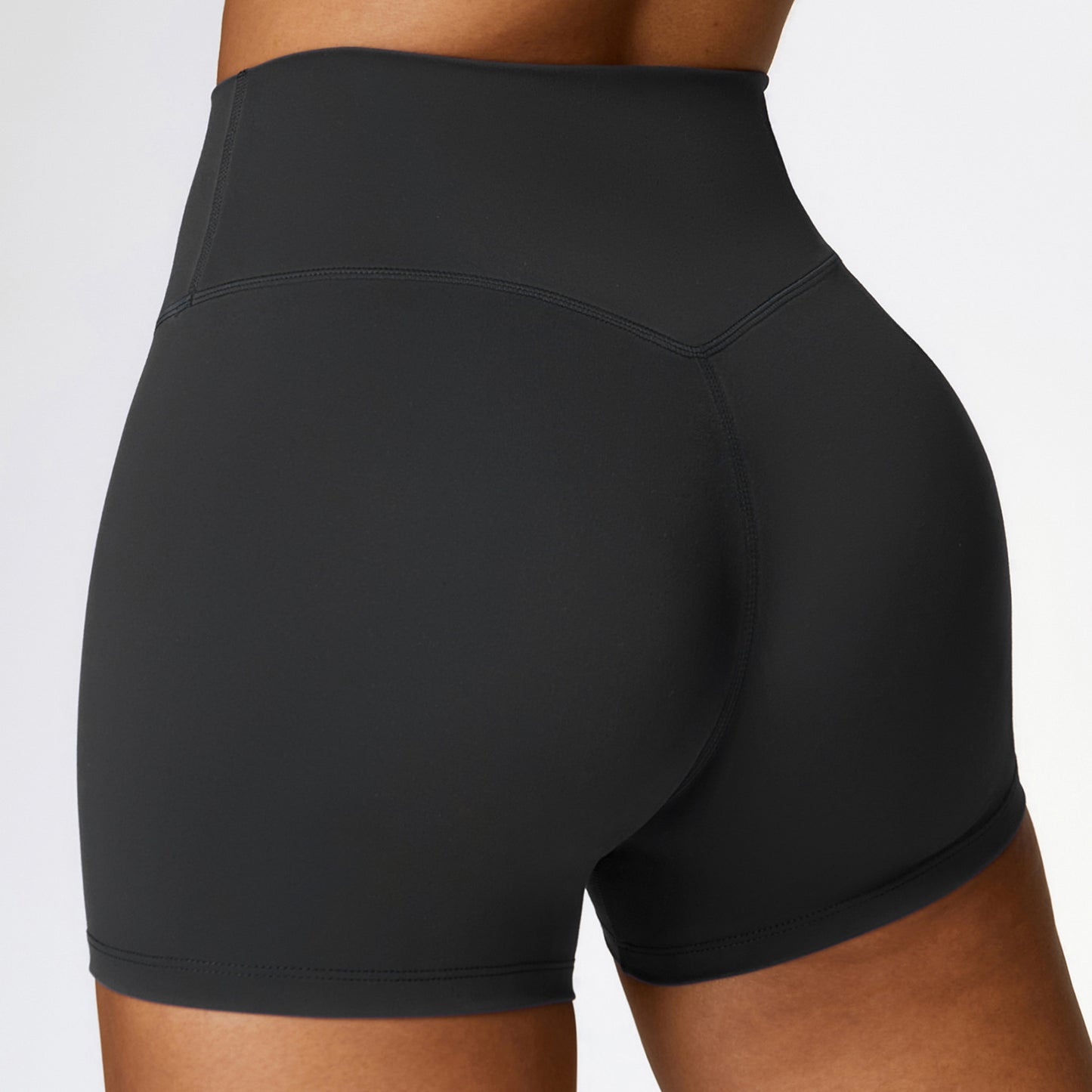 Pantalones cortos de yoga ajustados cepillados Pantalones de fitness contracción del vientre de cintura alta para mujer