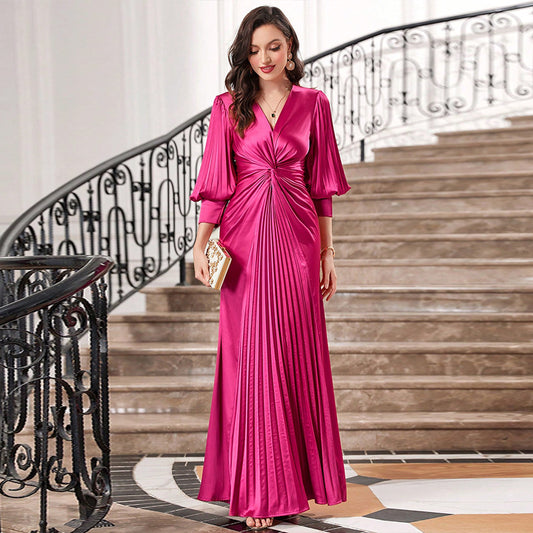 Slim Fit Lantern Sleeve Evening Dress Plus Size Party Party Dress