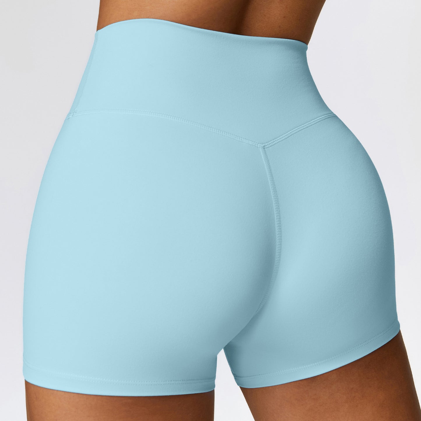 Pantalones cortos de yoga ajustados cepillados Pantalones de fitness contracción del vientre de cintura alta para mujer