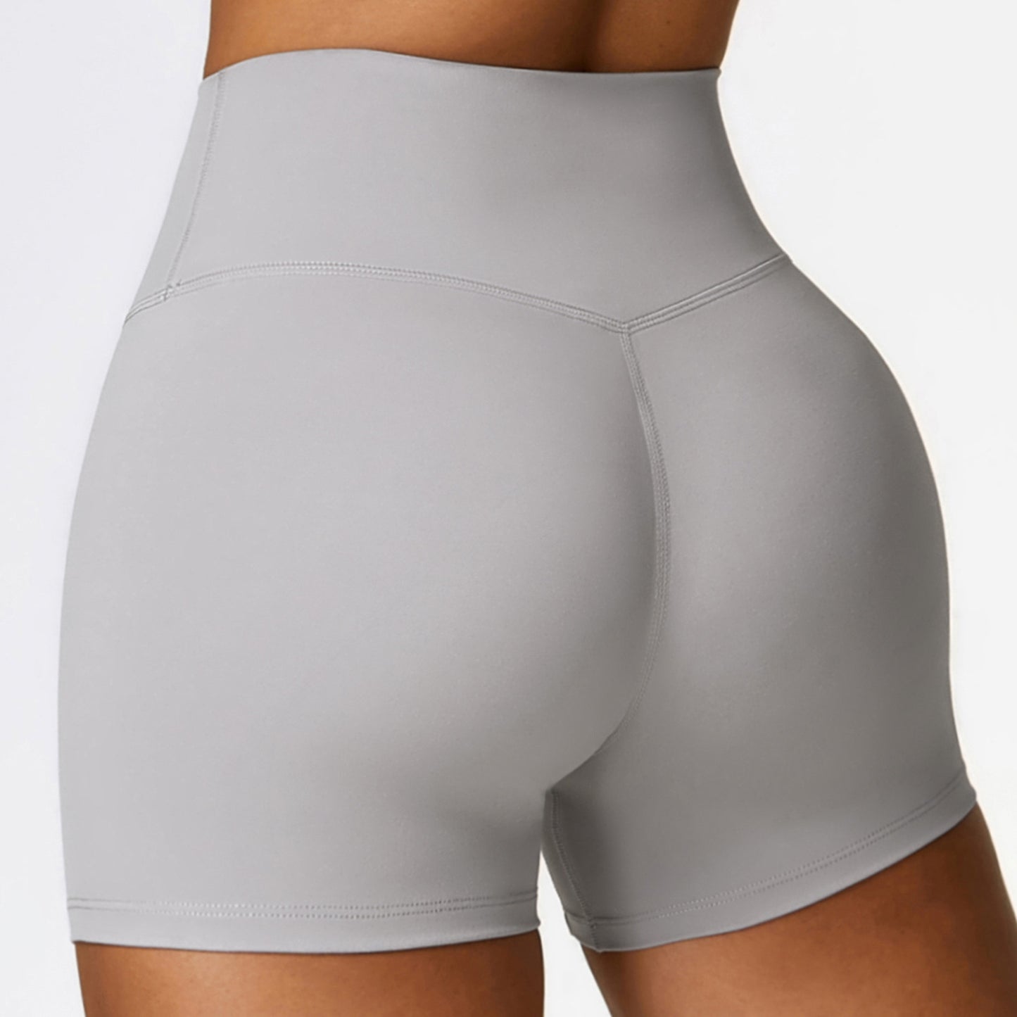 Pantalones cortos de yoga ajustados cepillados Pantalones de fitness contracción del vientre de cintura alta para mujer