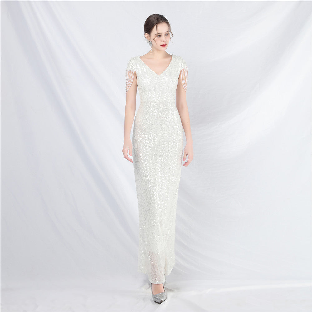 Women's A- Line Craft Bead Sequins Dress