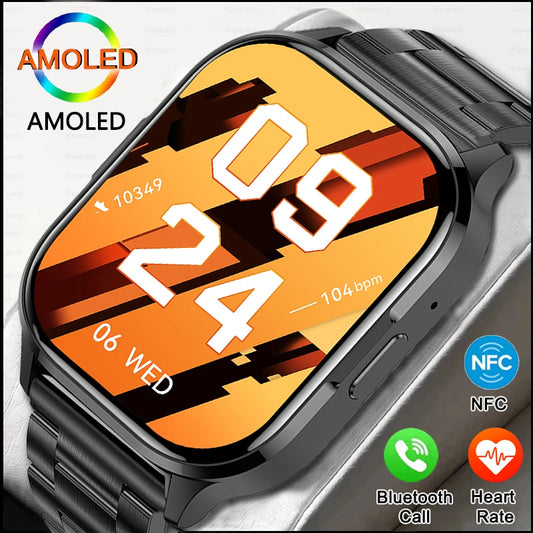 2024 HK21 Ultra Smartwatch hombres mujeres NFC Pantalla AMOLED reloj inteligente Bluetooth llamada oxígeno en sangre ritmo cardíaco deporte impermeable reloj