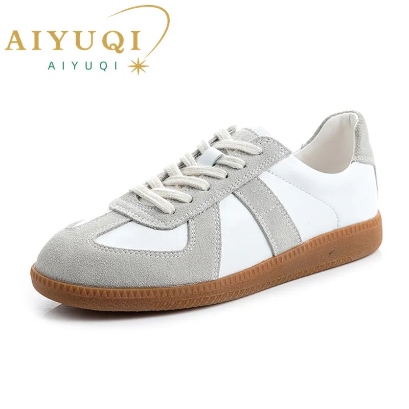 AIYUQI – baskets en cuir véritable pour femmes, chaussures d'entraînement morales décontractées, plates, nouvelle collection printemps 2024