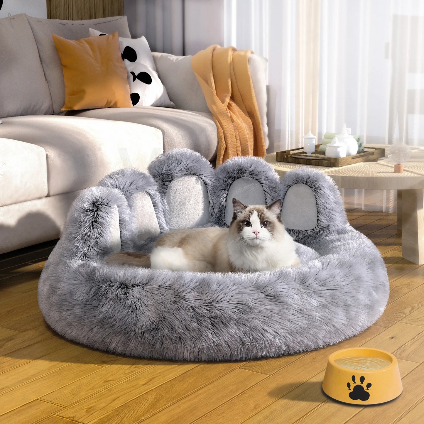 Lit pour chien Super moelleux, canapé de maison pour animaux de compagnie, lavable, longue peluche, pour l'extérieur, grand lit pour chien et chat, tapis chaud, fournitures portables pour chat, lit à beignets