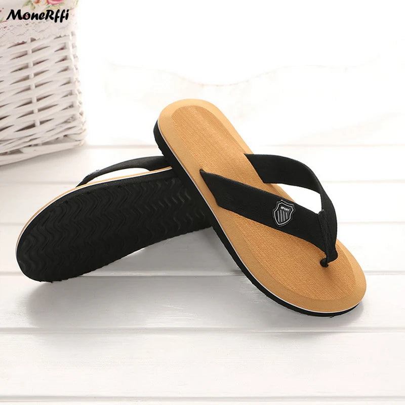 Casual Slippers For Men Flip Flops Beach Sandals Summer Non-Slip Flat Slides Men Slippers Indoor House Shoes Male Slipper Man