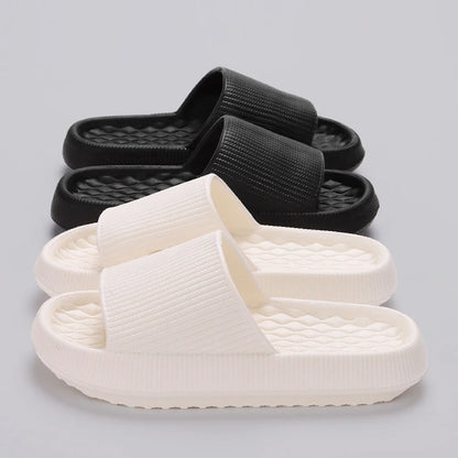 Lucyever-Zapatillas de nube suaves antideslizantes para mujer, cómodas chanclas de plataforma gruesa Eva para baño, chanclas para el hogar, verano 2024