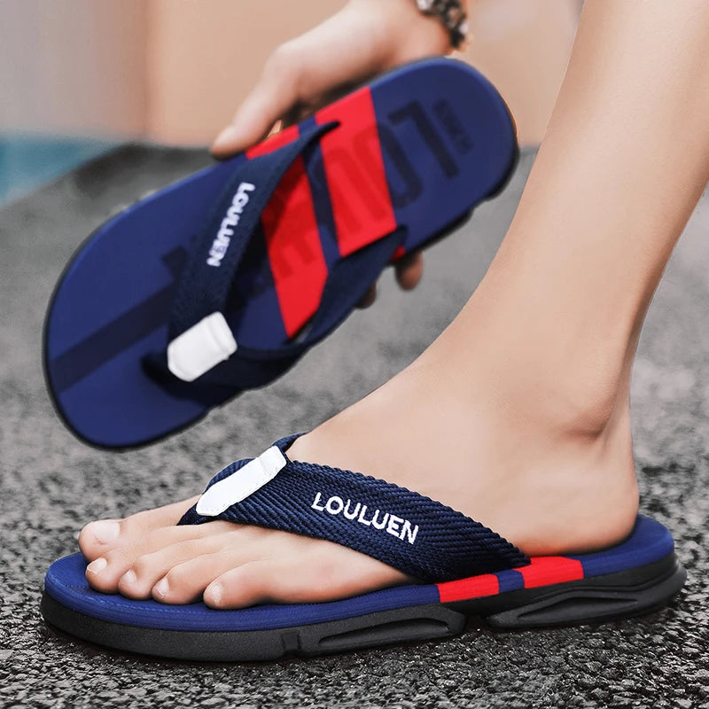 Chanclas de moda de alta calidad para hombre, chanclas de playa de verano para hombre, zapatillas de playa antideslizantes transpirables informales para hombre, verano al aire libre