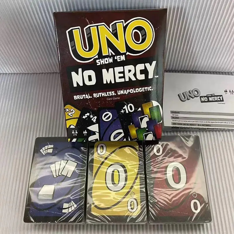 UNO NO MERCY Jeu de cartes assorti Minecraft Dragon Ball Z Multijoueur Fête de famille Jeu de société Funny Friends Entertainment Poker