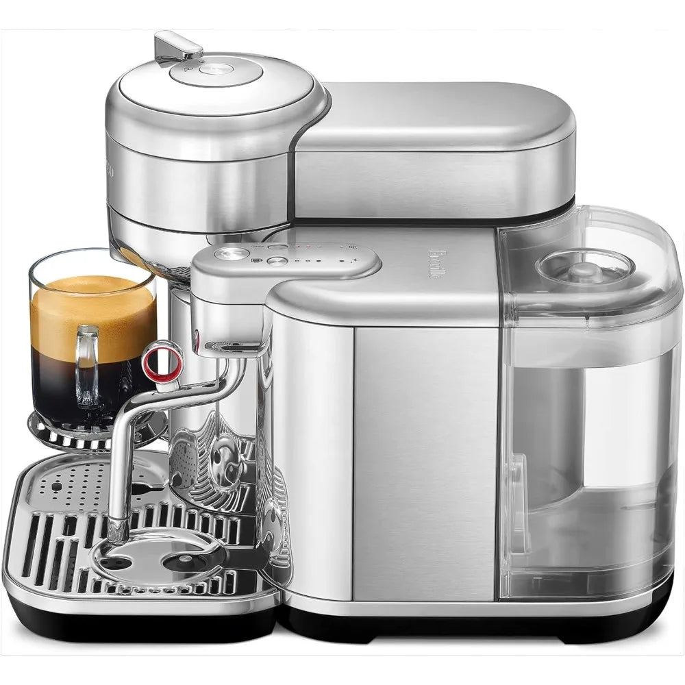 Brushed Stainless Steel Italian Coffee Machine Single Serve Coffee Maker Medium Espresso Makers Capsules Capsule Kitchen Home