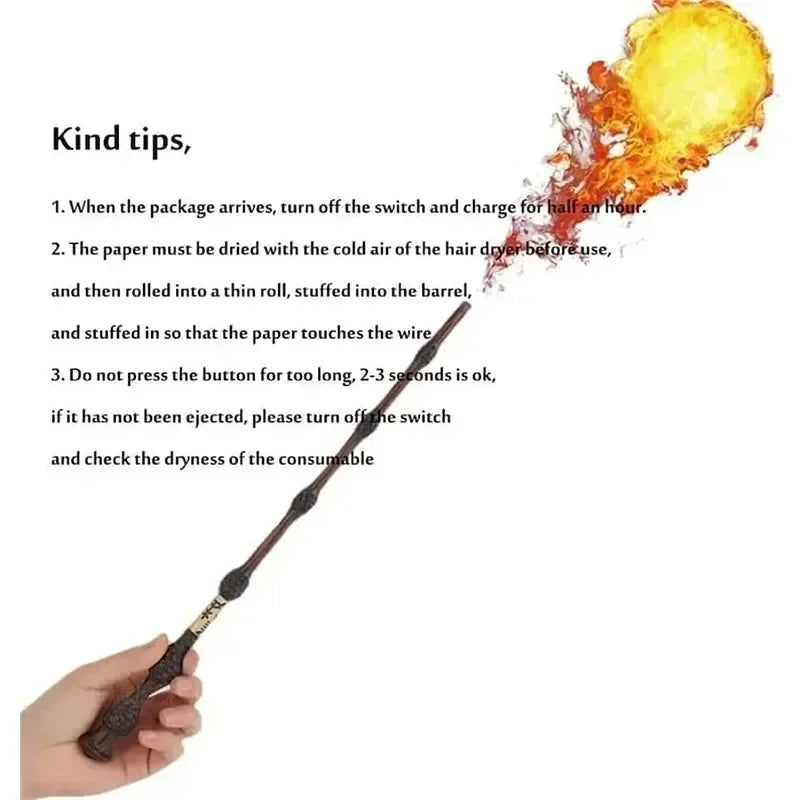 Wizard Wands That Can Shoot Fireballs Anime Role-playing Props Fireball Wands Children Magic Toy Home Ornaments Decoration