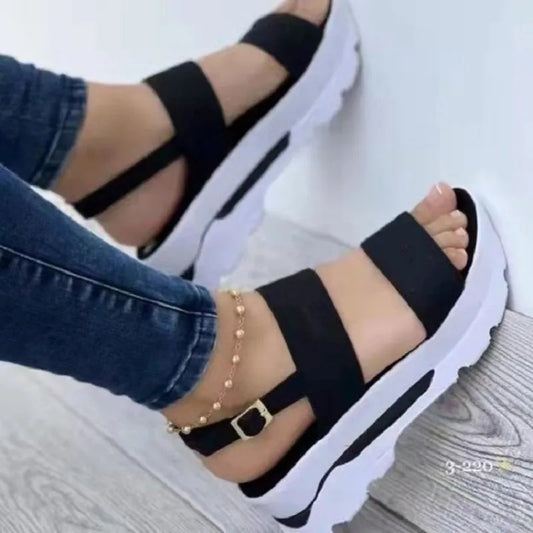 Sandalias de Mujer, zapatos de cuña ligeros para Mujer, Sandalias de verano, zapatos de plataforma con tacones, Sandalias de Mujer, zapatos informales de verano