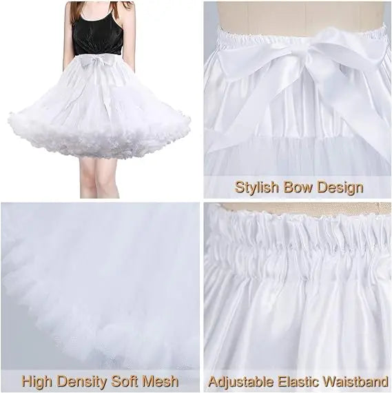 Jupon en Tulle plissé à 3 couches pour femmes, prix le plus bas, blanc et noir, Tutu, jupe bouffante de Cosplay de fête