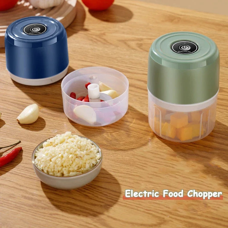 Electric Garlic Masher Mini Food Chopper Vegetable Meat Salad Onion Mincer Herb Veggie Cutter Blender Processor Kitchen Gadgets