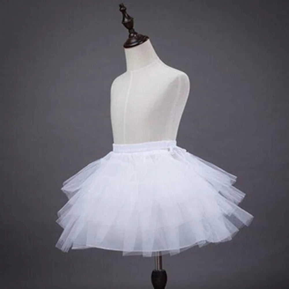 Flower Girls Petticoat Underskirt Cosplay Party Short Dress Jupon Enfant Fille Lolita Ballet Tutu Skirt Enaguas Sottogonna Mini