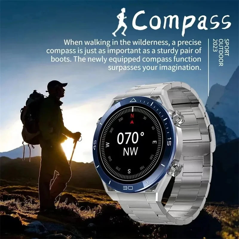 Montre connectée de sport pour hommes, GPS, AMOLED HD, écran tactile complet, étanchéité IP68, boussole NFC, appel Bluetooth, ECG + PPG, nouveau, 2024