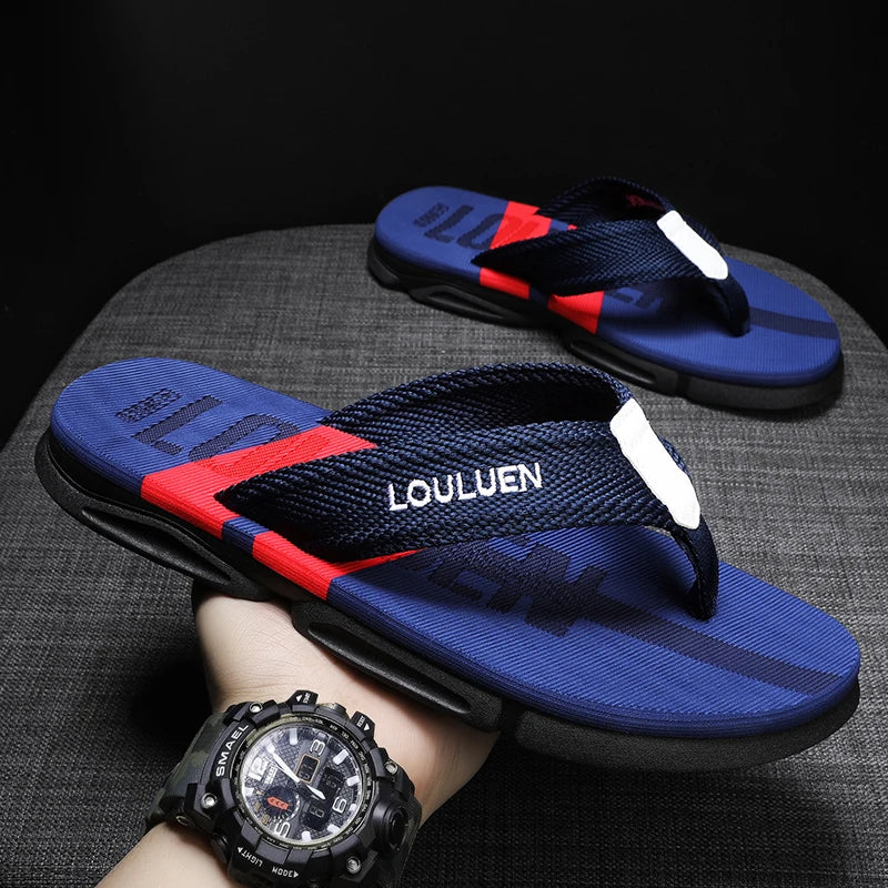 Chanclas de moda de alta calidad para hombre, chanclas de playa de verano para hombre, zapatillas de playa antideslizantes transpirables informales para hombre, verano al aire libre